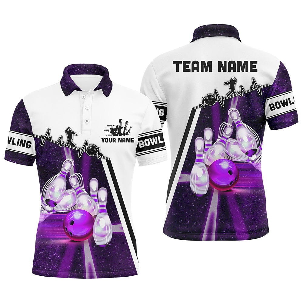 Custom Purple Galaxy Bowling Polo Shirts for Team League N6768
