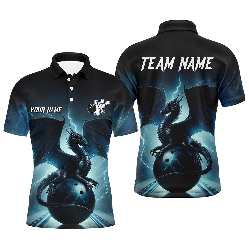 Dark Blue Dragon Mens Bowling Polo Shirt N7228