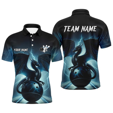 Dark Blue Dragon Mens Bowling Polo Shirt N7228