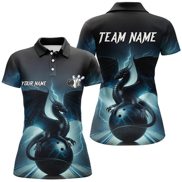 Dark Blue Dragon Women's Bowling Polo Shirt N7228