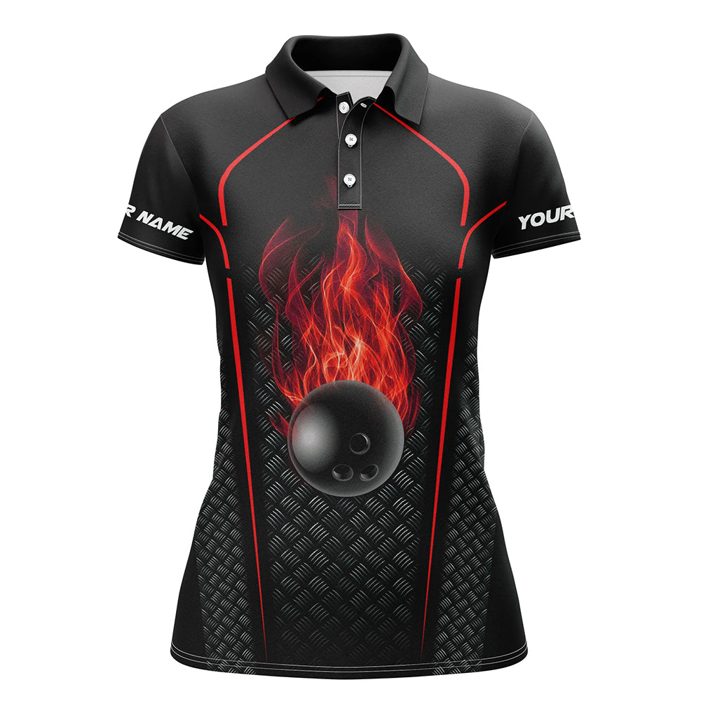 Red Women's 3D Bowling Team Polo Shirt N6769