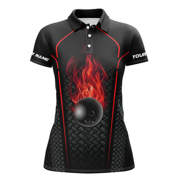 Red Women's 3D Bowling Team Polo Shirt N6769