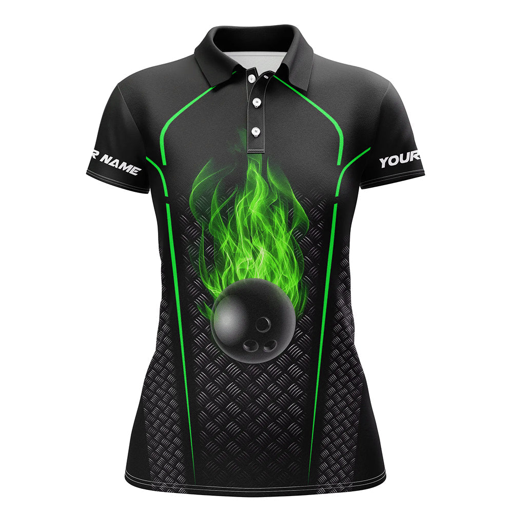 Women's Green 3D Bowling Team Polo Shirt N6770