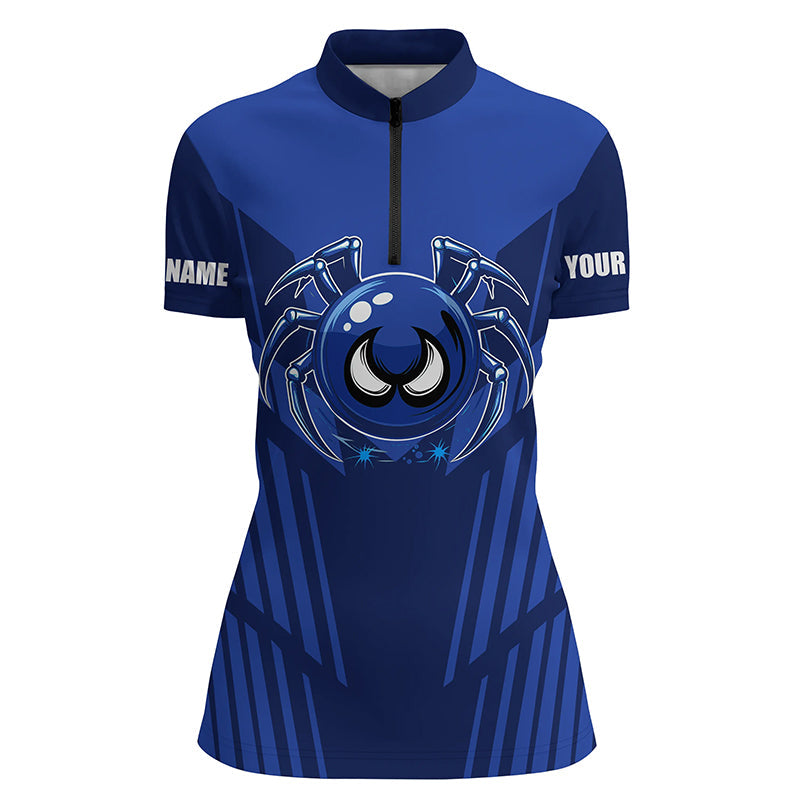 Funny Blue Spider Bowling Polo for Women N8206