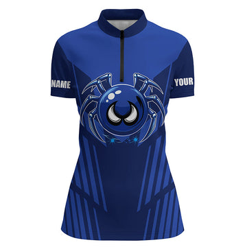Funny Blue Spider Bowling Polo for Women N8206