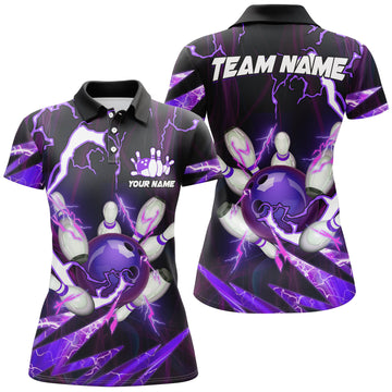 Custom Purple Bowling Polo Shirt for Women N6550