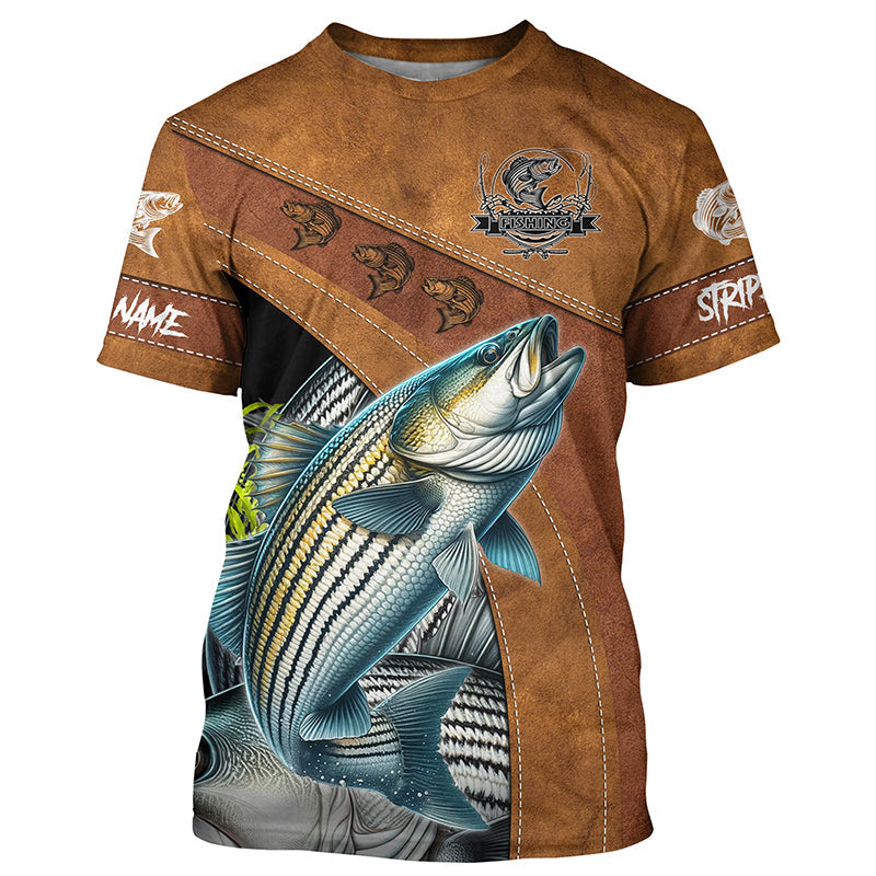 Striped bass fishing Customize Name fishing T-shirt, personlized gift for fisherman NPQ391