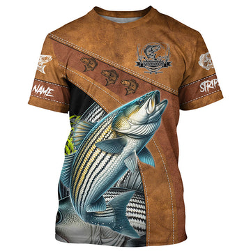Striped bass fishing Customize Name fishing T-shirt, personlized gift for fisherman NPQ391