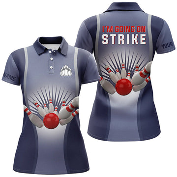 Custom Women's Bowling Polo Shirt - Blue N4667
