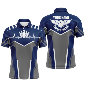 Custom Men's Bowling Polo Shirt | Navy Blue N4900