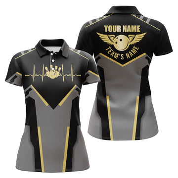 Women's Black Bowling Team Polo Shirt N5245