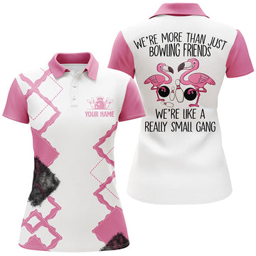 Pink Flamingo Bowling Polo Shirt for Women N5969