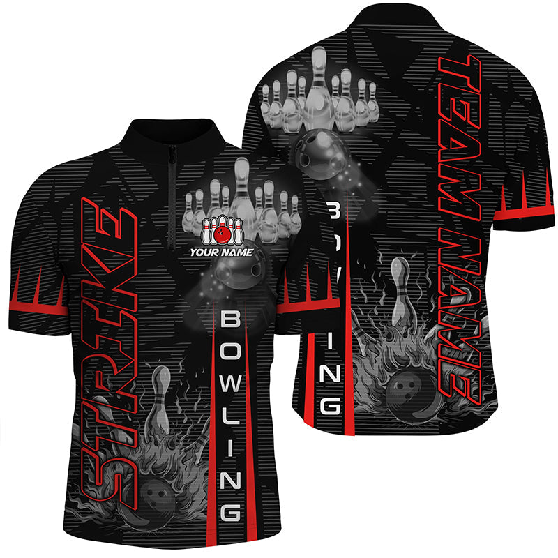 Men's Custom Red Bowling Shirts N8288