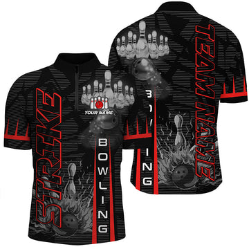 Men's Custom Red Bowling Shirts N8288