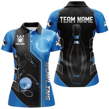Women's Blue & Black Bowling Jerseys N8299