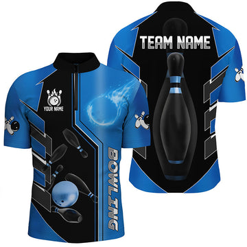 Men's Blue & Black Bowling Jerseys N8299