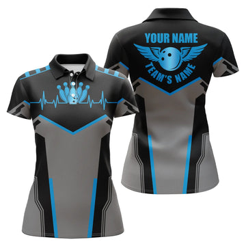 Women's Custom Bowling Polo Shirt - Blue N4764