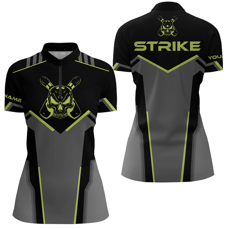 Women's Retro Bowling Quarter Zip Team Jersey N6245