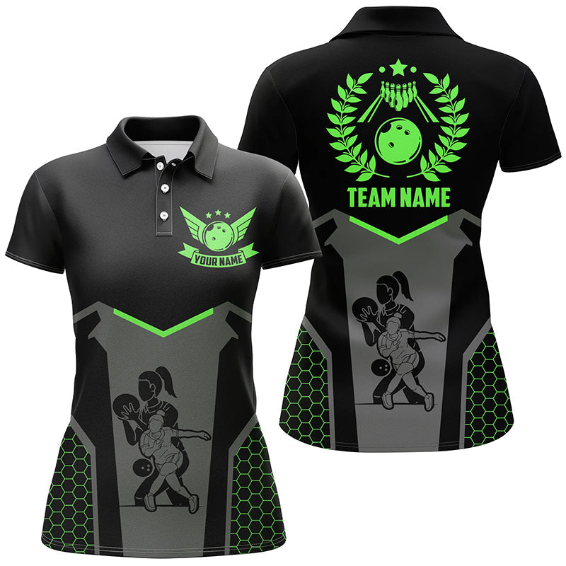 Black Retro Bowling Jerseys for Women - Custom Team Shirts N7550