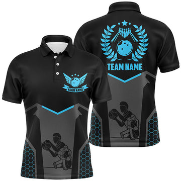 Men's Black Retro Bowling Jersey - Custom Team Shirt N7551