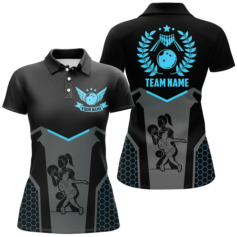 Black Retro Bowling Jerseys for Women - Custom Team Shirts N7551