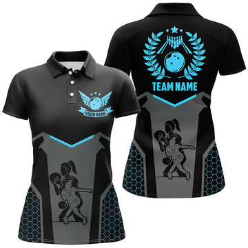 Black Retro Bowling Jerseys for Women - Custom Team Shirts N7551