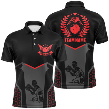 Black Retro Bowling Jersey for Men - Custom Team Shirt N7552
