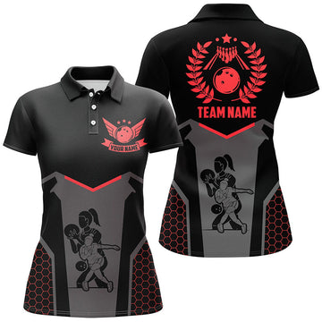 Black Retro Bowling Jerseys for Women - Custom Team Shirts N7552