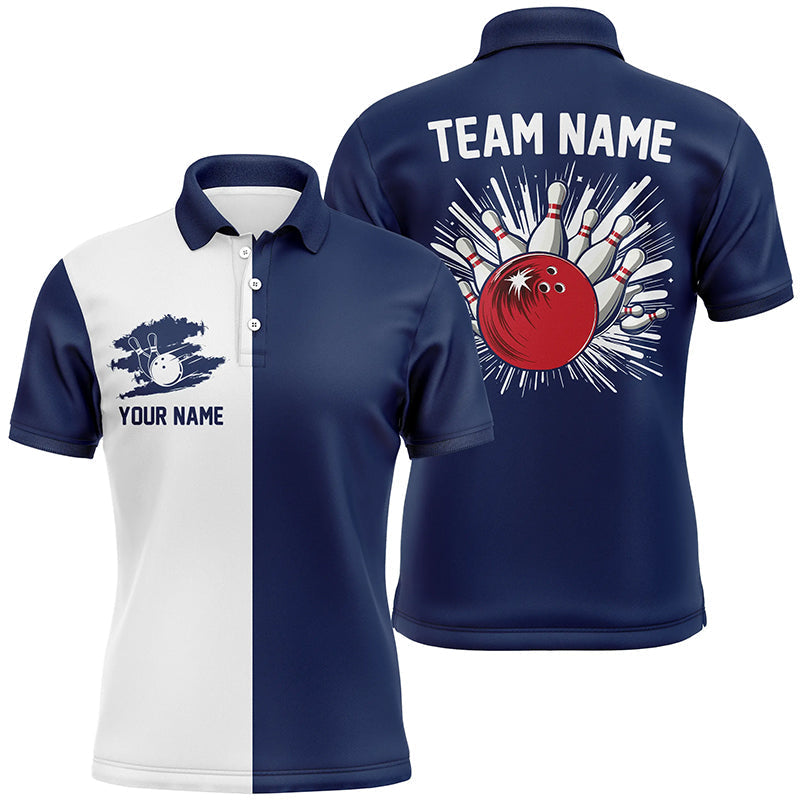 Navy Retro Bowling Shirts for Men - Custom Team Jerseys N7561