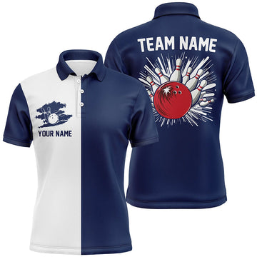 Navy Retro Bowling Shirts for Men - Custom Team Jerseys N7561