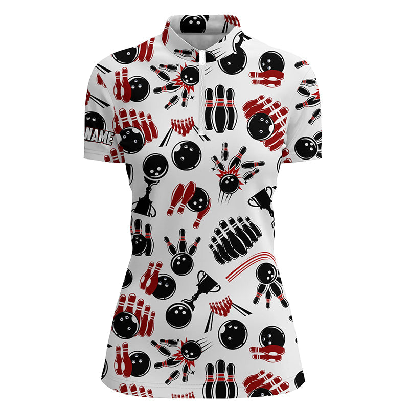Women's Bowling Quarter Zip Team Jerseys - Custom Pattern N5384
