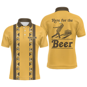 Custom Yellow Retro Bowling Polo for Men - Beer Team Jersey N6567