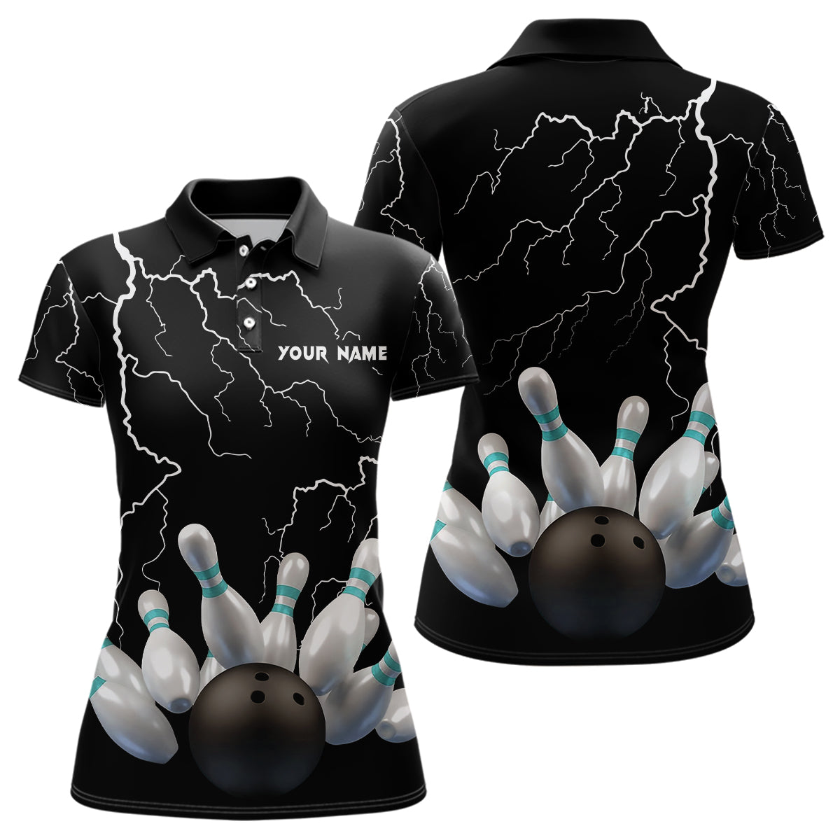 Black Thunder Women's Bowling Polo Shirt N6425