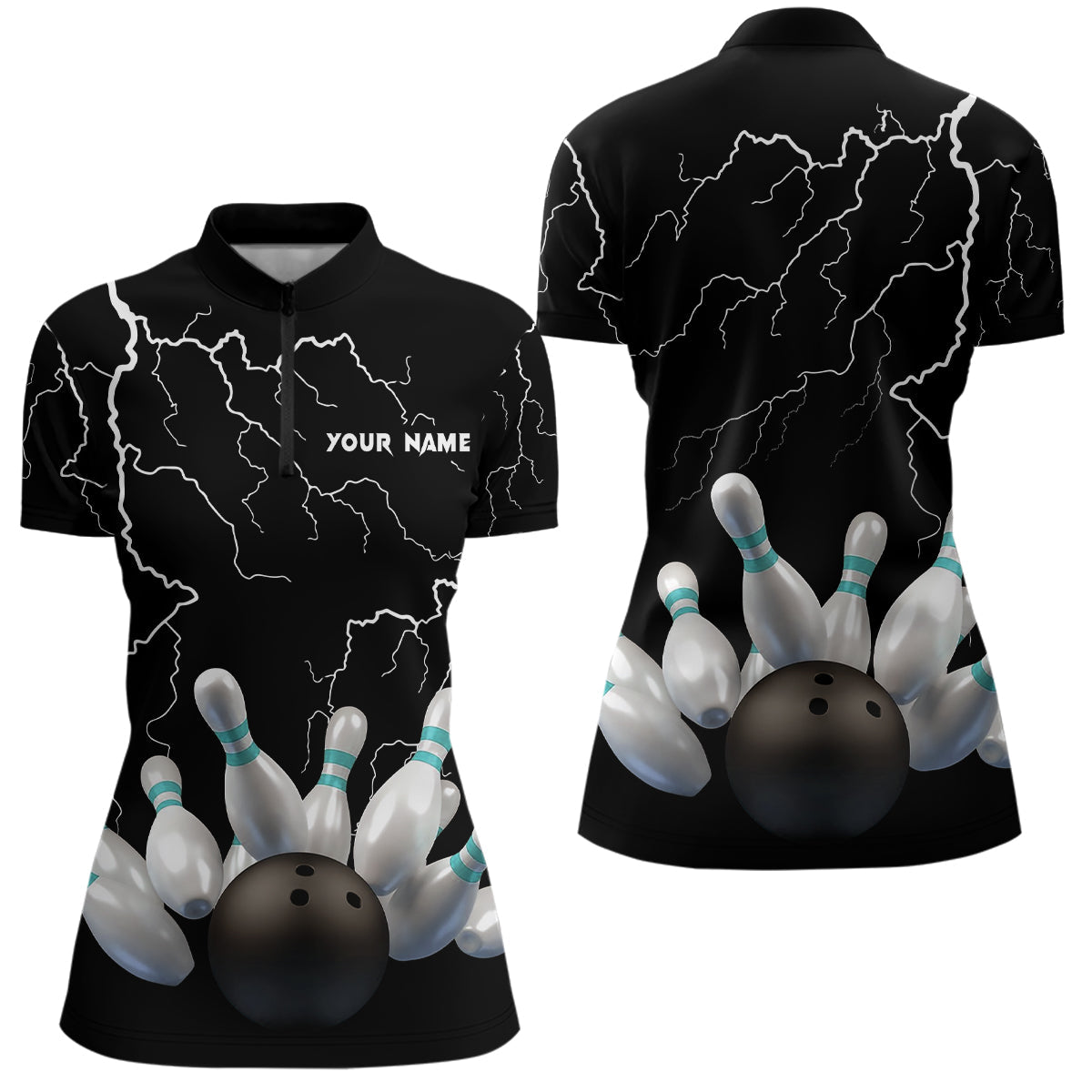 Black Thunder Women's Bowling Quarter Zip Shirt N6425