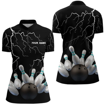 Black Thunder Women's Bowling Quarter Zip Shirt N6425
