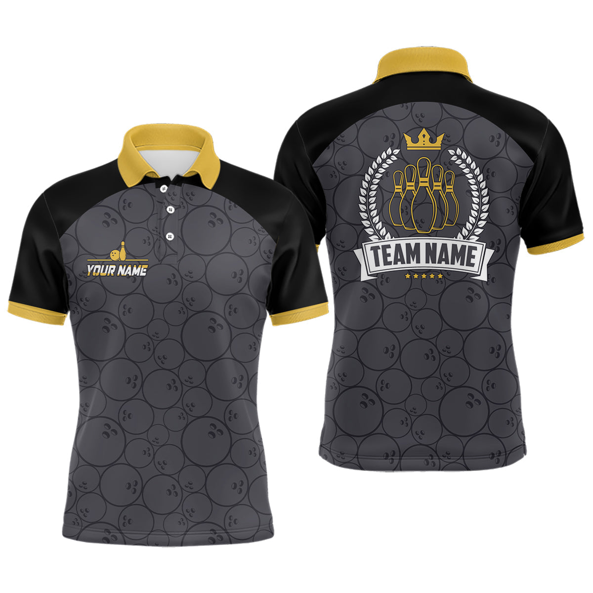 Men's Yellow Camo Bowling Shirt N8349