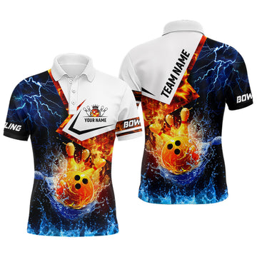 Men's Custom Lightning Team Bowling Shirts - Fire & Water Theme N7701