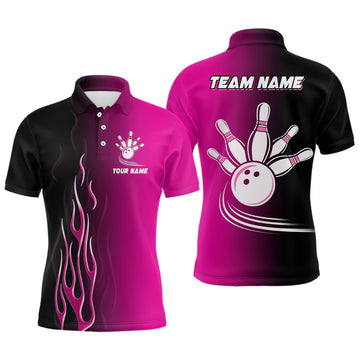 Custom Gradient Pink & Black Bowling Jerseys for Men N7563
