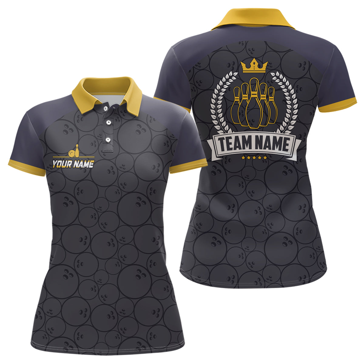 Women's Camo Bowling Polo Shirt - Custom Team Jersey N6756