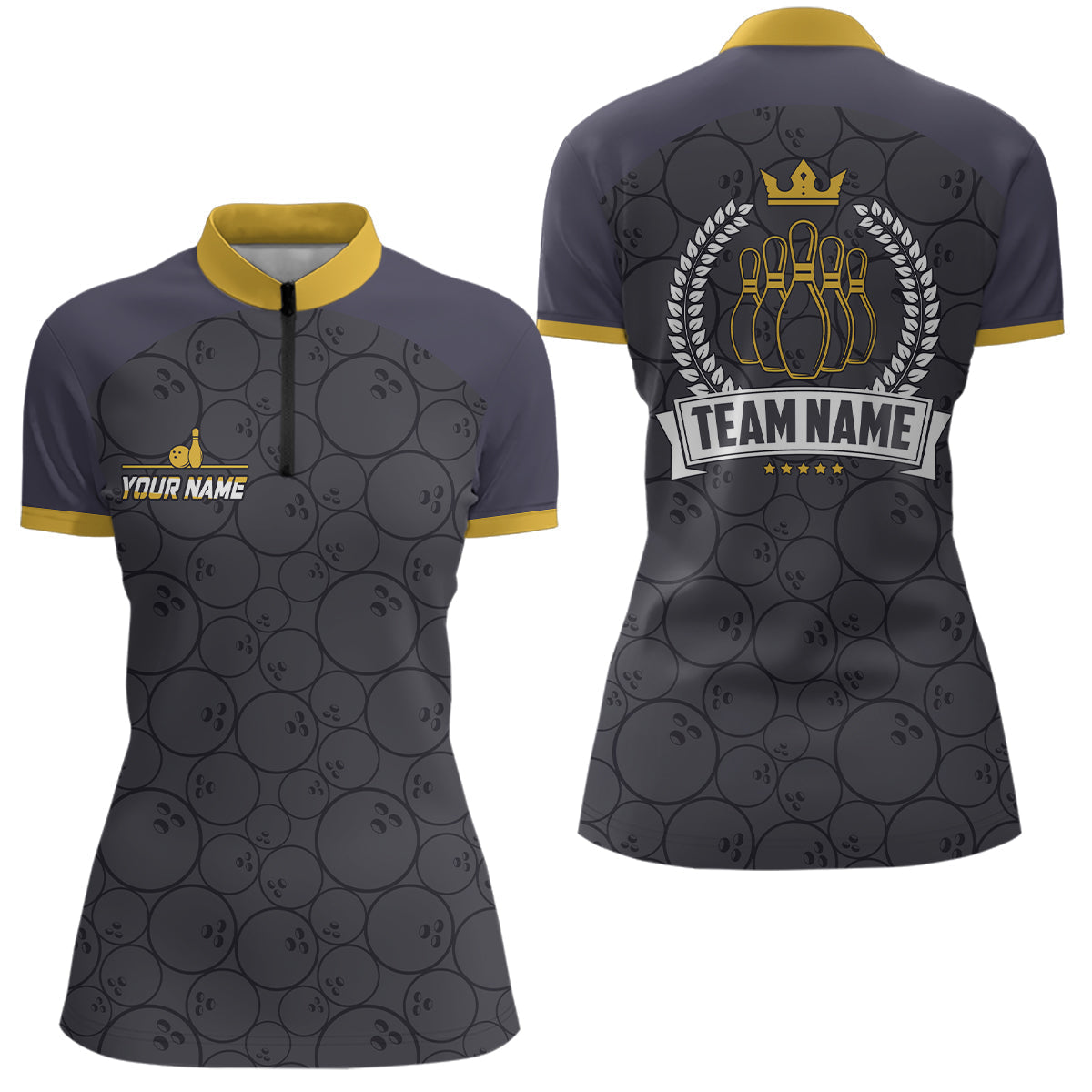 Women's Camo Bowling Quarter Zip Shirt N6756