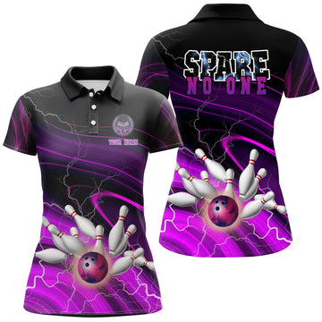 Women's Purple Lightning Bowling Polo Shirt N6674