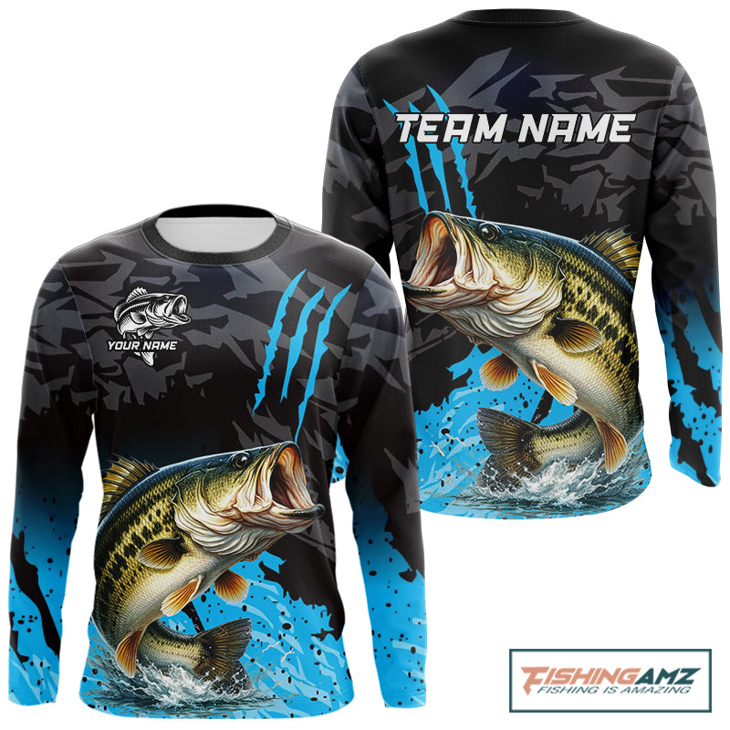 Largemouth Bass Fishing Jerseys For Men, Custom Bass Performance Fishing Apparel NHT513