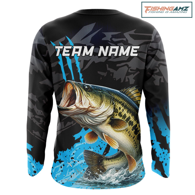 Largemouth Bass Fishing Jerseys For Men, Custom Bass Performance Fishing Apparel NHT513