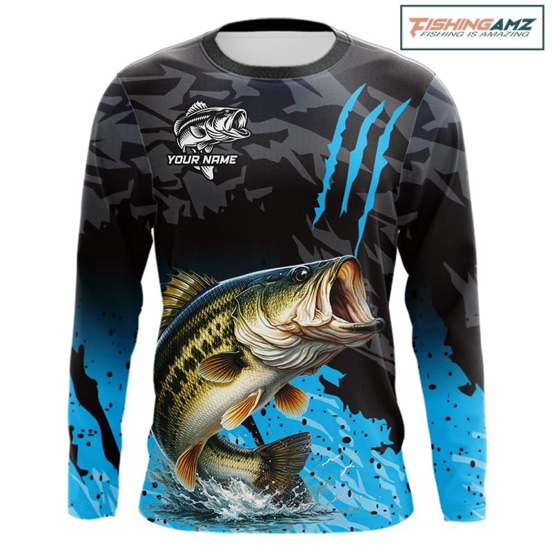 Largemouth Bass Fishing Jerseys For Men, Custom Bass Performance Fishing Apparel NHT513