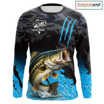 Largemouth Bass Fishing Jerseys For Men, Custom Bass Performance Fishing Apparel NHT513