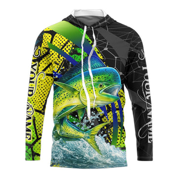 Personalized Mahi Mahi Fishing Jerseys 3D Long Sleeves Hooded Shirt, Fishing Gift  NHT402