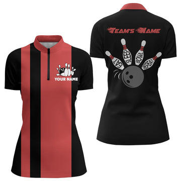 Vintage Women's Bowling Quarter-Zip Shirt N164