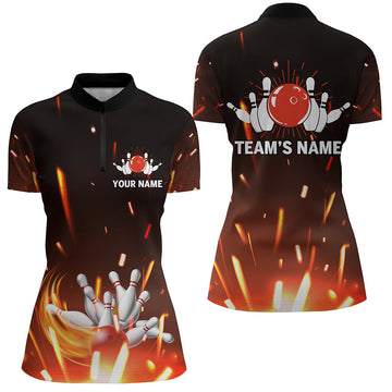 Women's Flame Bowling Quarter-Zip Shirt N06