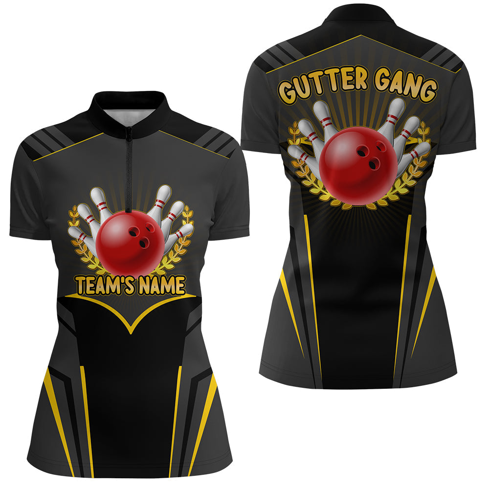 Gutter Gang Women's Bowling Quarter-Zip Jersey N143