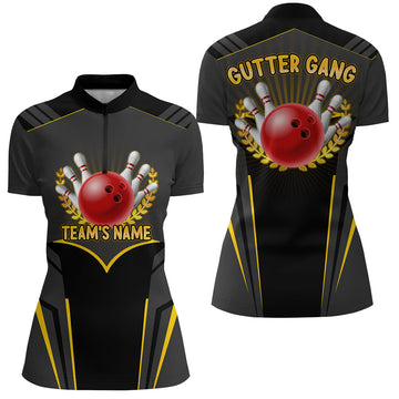 Gutter Gang Women's Bowling Quarter-Zip Jersey N143